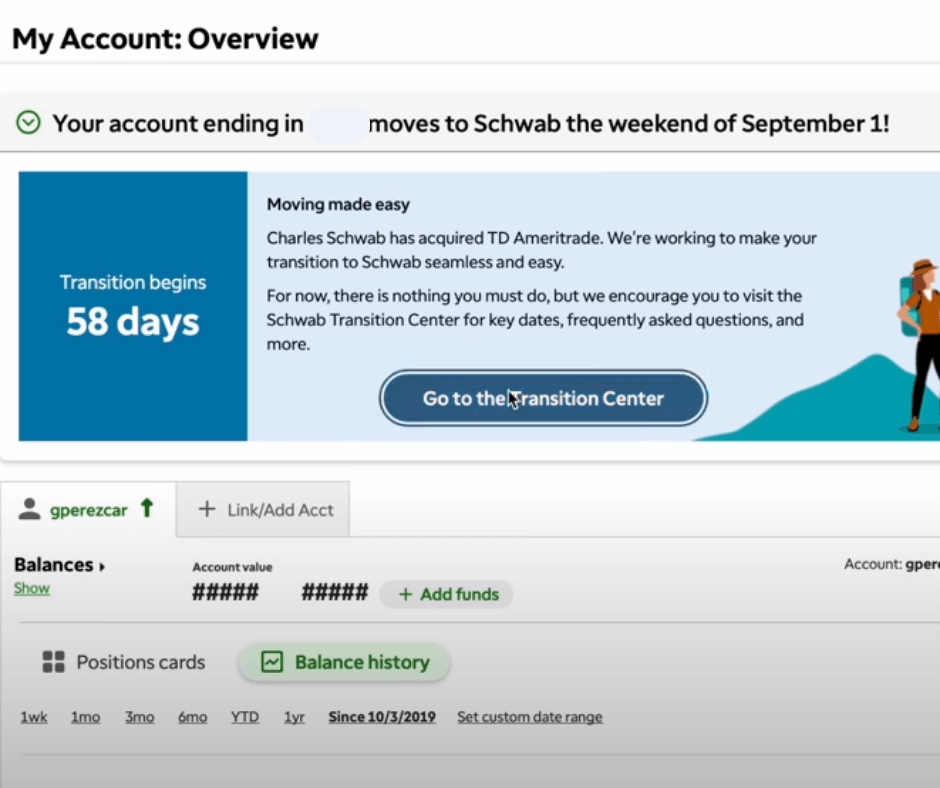 migracion de TD Ameritrade a Charles Schwab
