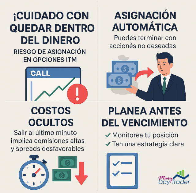 Riesgos de asignación en opciones call y consejos para evitarlos