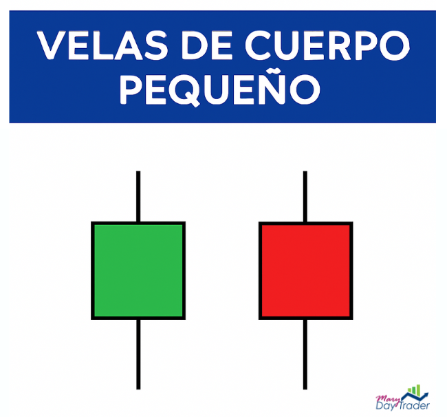 velas japonesas de cuerpo pequeño en análisis técnico bursátil