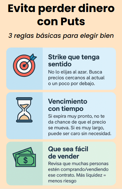 Consejos clave para evitar pérdidas al comprar puts en opciones financieras