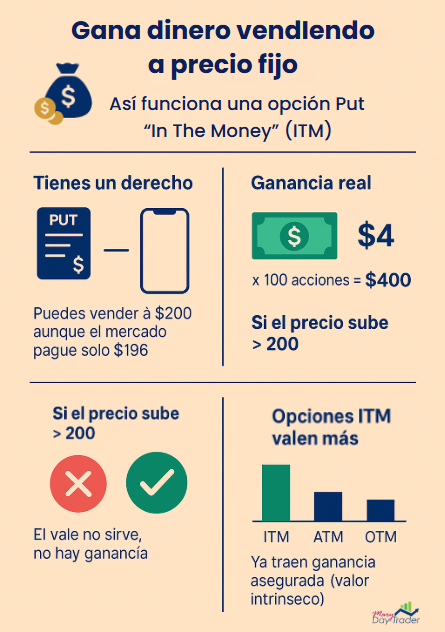 Cómo ganar dinero con opción put itm vendiendo a precio fijo