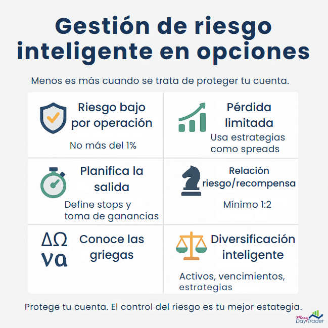 estrategias de gestión de riesgo en opciones financieras con consejos clave.